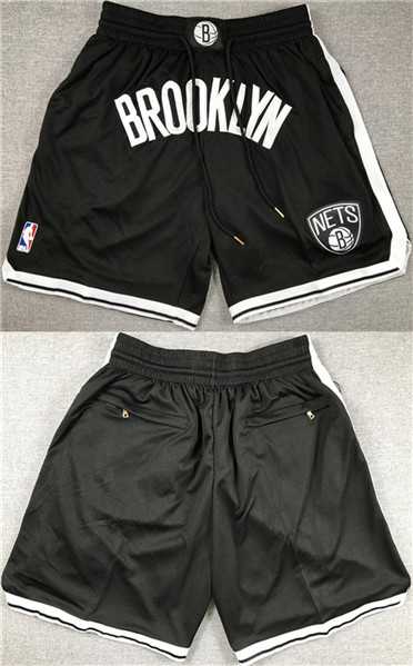 Men%27s Brooklyn Nets Black Shorts (Run Small)->nba shorts->NBA Jersey